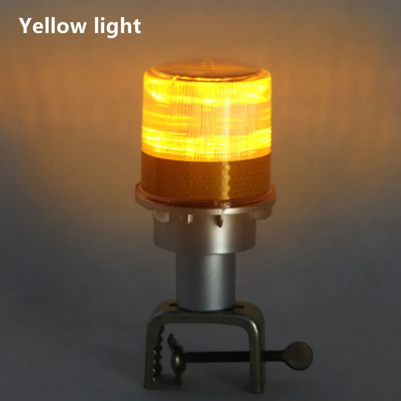 Solar powed vermelho/amarelo led luz de advertência sinal de perigo estroboscópico quadro de ferro controle de luz piscando lâmpada de navegação marinha