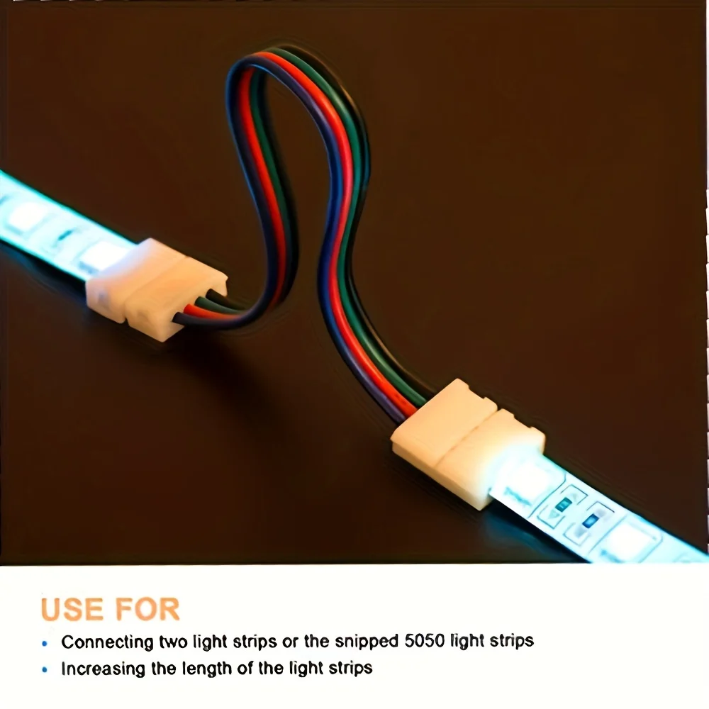 5 PCS 2/3/4 Pin LED Strip Connectors for 8mm 10mm 12mm 3528 5050 5630 RGB RGBW LED Strip to Strip Cable