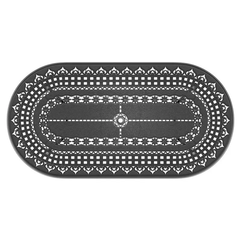 7-Piece All-Weather Cast Aluminum Dining Set with 2 Swivel Chairs, 4 Dining Chairs, and Oval Table, Black Frame