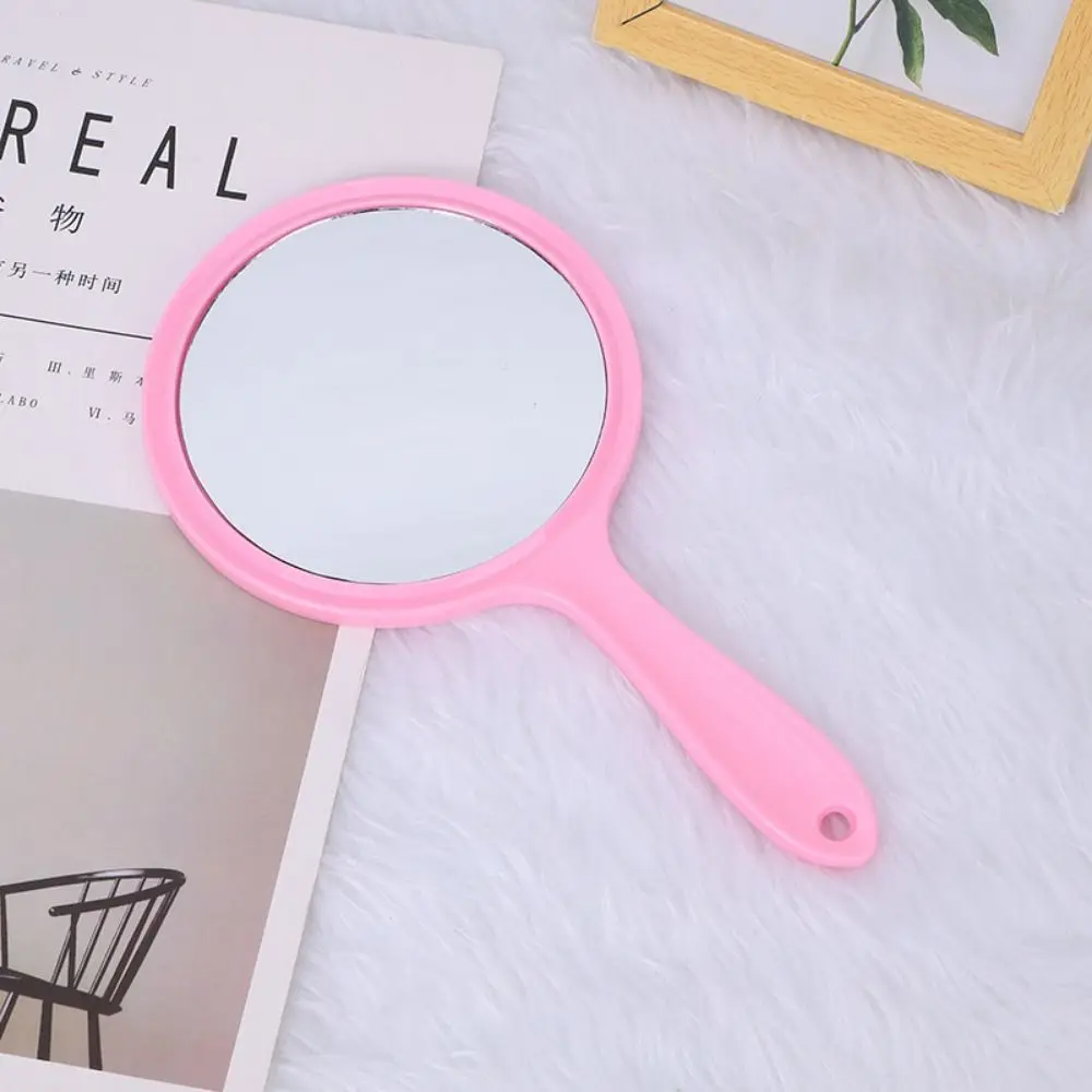 High-definition Handle Double-sided Mirror Handheld Plastic Beauty Makeup Mirror Smooth Transparent 3x Magnifying Mirror