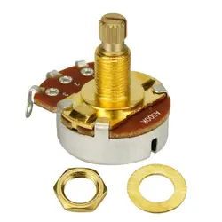 G92F Guitar Full Size Pots A500K Split Knurled Long Shaft Volume Taper Potentiometers Electric Guitar Bass Replacement