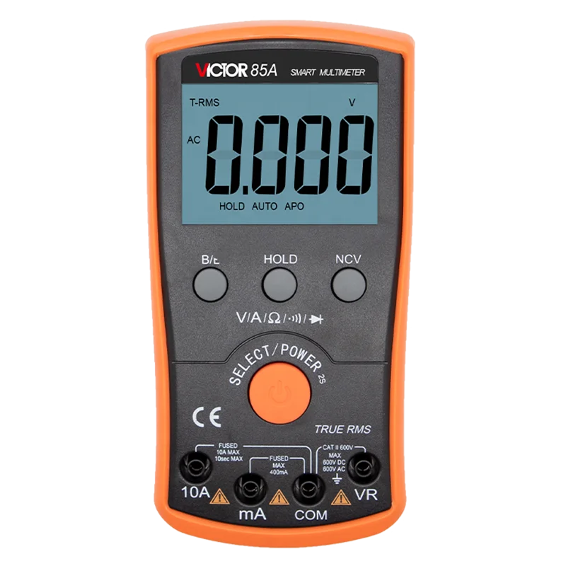 

VICTOR 85A 3999 counts Intelligent Digital Multimeter Automatic Anti Burn 600V/10A Ammeter resistance NCV Digital Multimeter