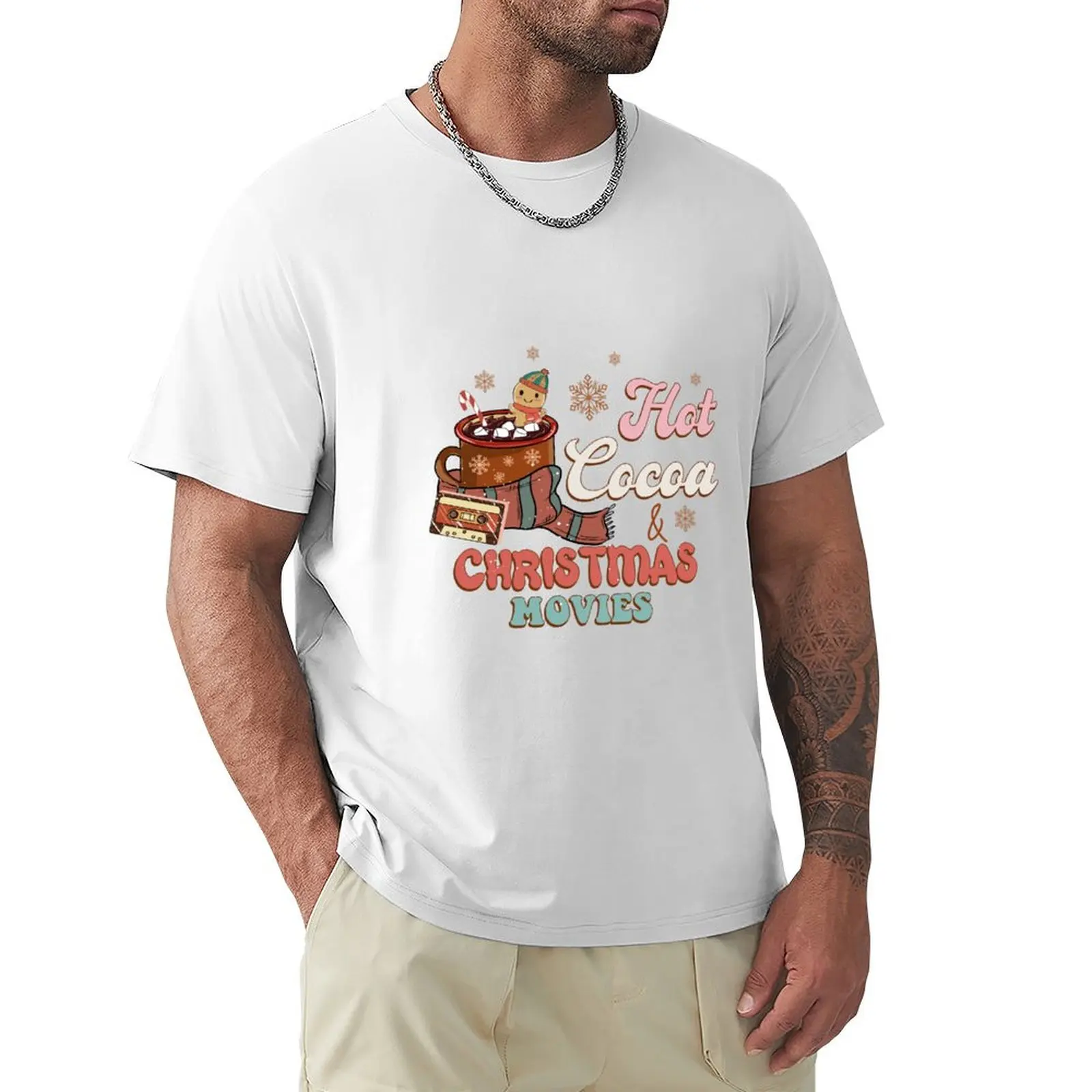 Hot Cocoa And Christmas Movies T-Shirt tees graphics black t shirts for men