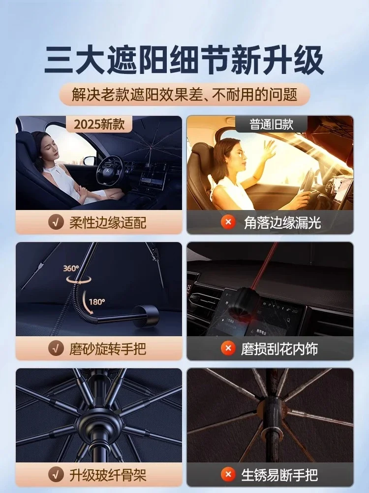 Car front parasol sunshade window sun protection and heat insulation front gear artifact windshield summer parking sunshade