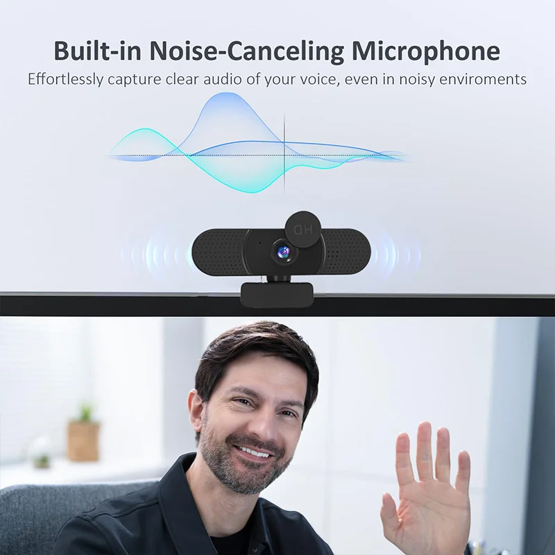 كاميرا كمبيوتر عالية الوضوح 4k بتركيز تلقائي لتعزيز الجمال كاميرا ويب بث مباشر بمنفذ USB لا يتطلب سائق مكبر صوت 2k