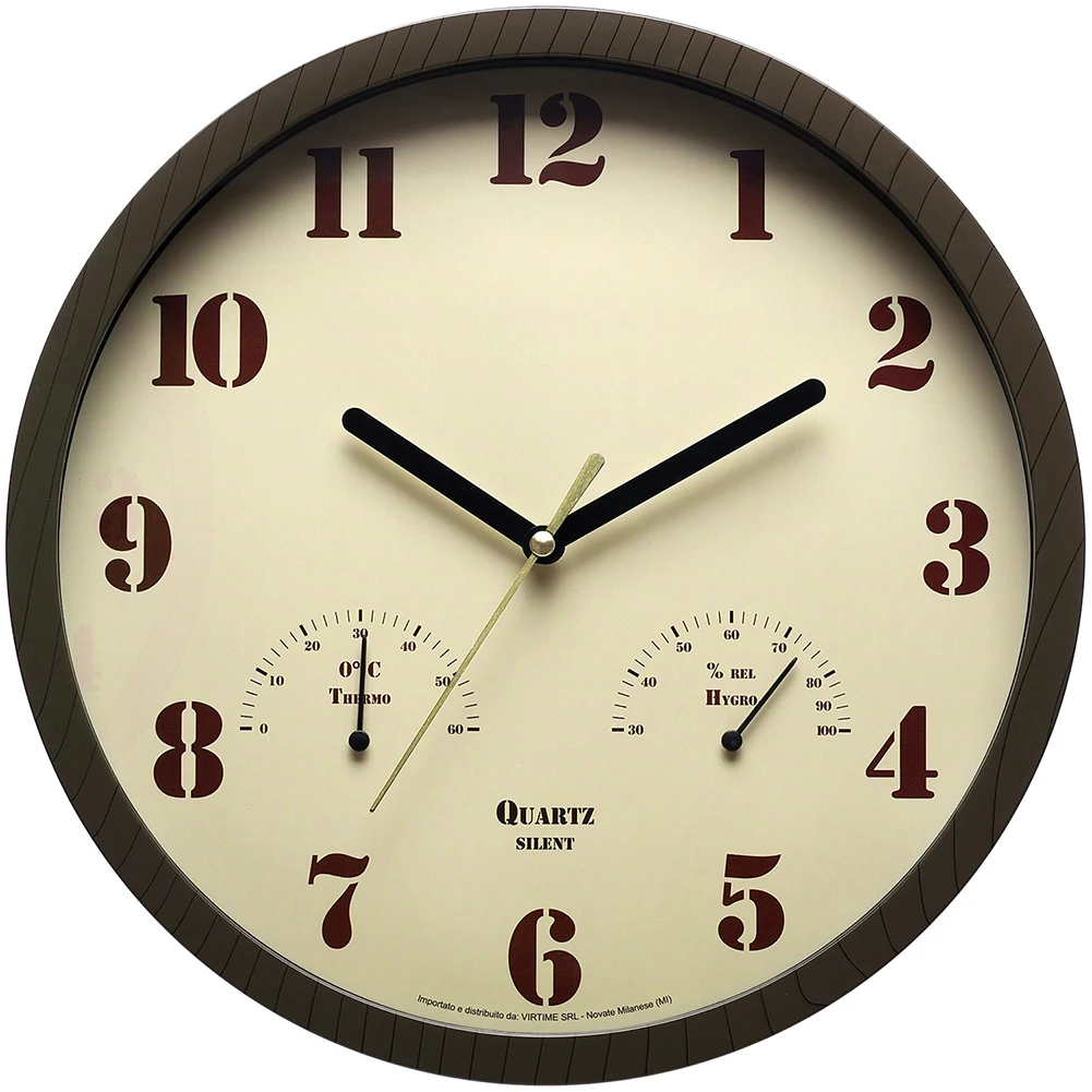 For Patio Clock with Analog Thermometer and Hygrometer for Indoor and Outdoor Use Weather Resistant and Silent Quartz Movement
