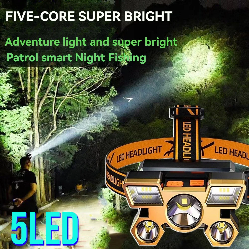 

High Power Spotlight Long Rang Wick LED Headlamp Telescopic Zoom Head Flashlight Fishing Light Lamp Torch For Camping Fishing