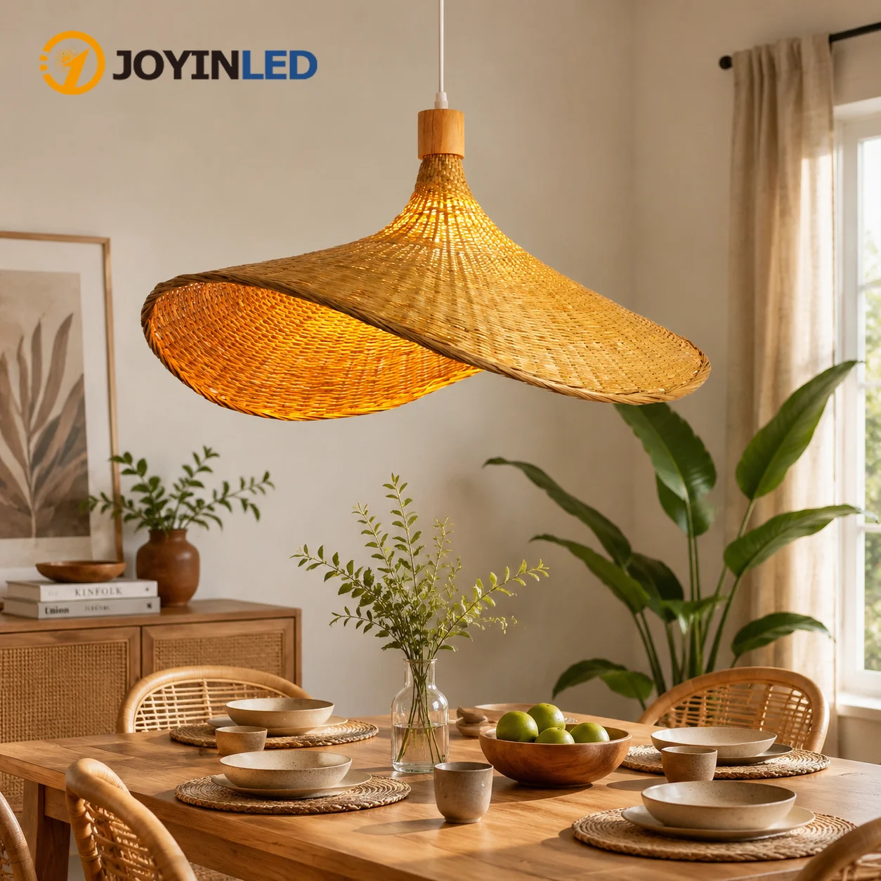 

40/60CM Bamboo Chandelier Rattan Wicker Ceiling Pendant Light Lustre Hanging Lamp Hand Braiding Craft Home Living Bed Room Decor