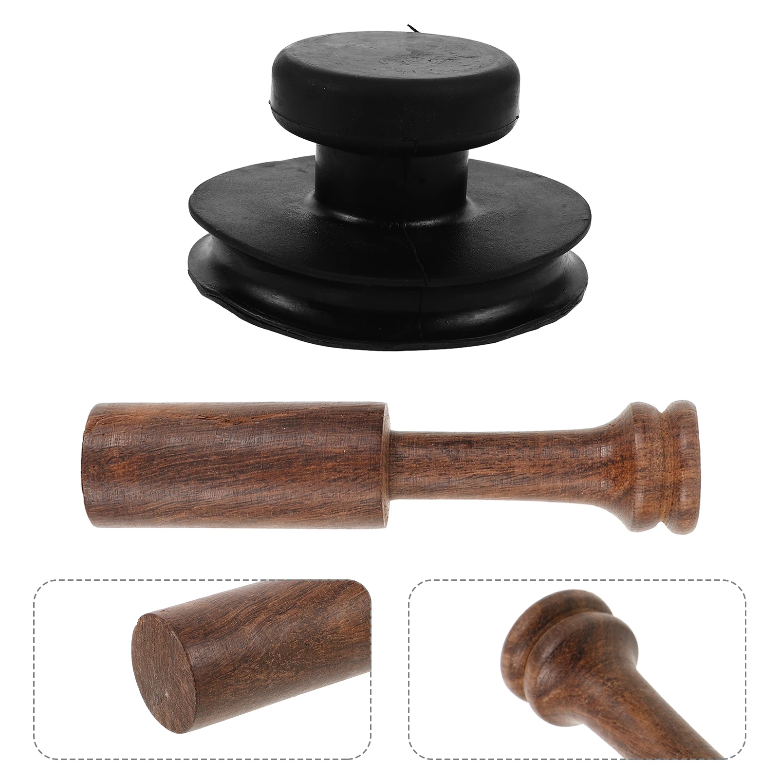 

Mindfulness Singing Bowl Peach Wood Stick Sound Hammer Lifter Wooden Yoga Rubber Handle