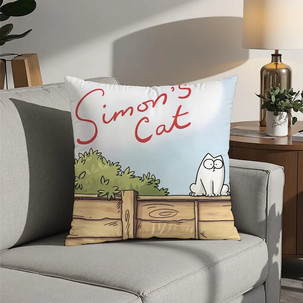 

Cartoon S-Simons-Cat Pillow Case Plush Fabric Soft Pillowcase Double Sided Print Cushion Cover Household Gifts