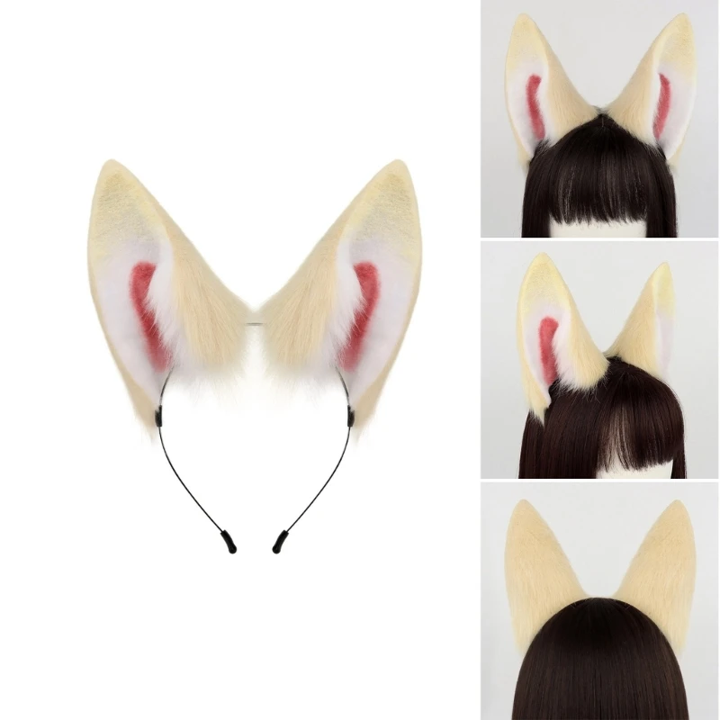 95AB – accessoires Costume d'halloween loup renard pour enfant fille, Cosplay noël Halloween, bandeau d'oreille d'animal,