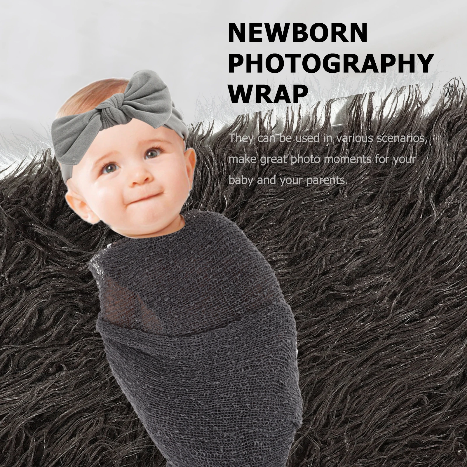 

1 set Newborn Photography Props Set Acrylic Wraps Swaddle Baby Photo Outfits Compatible Stylish Design Wide Uses Home Studio