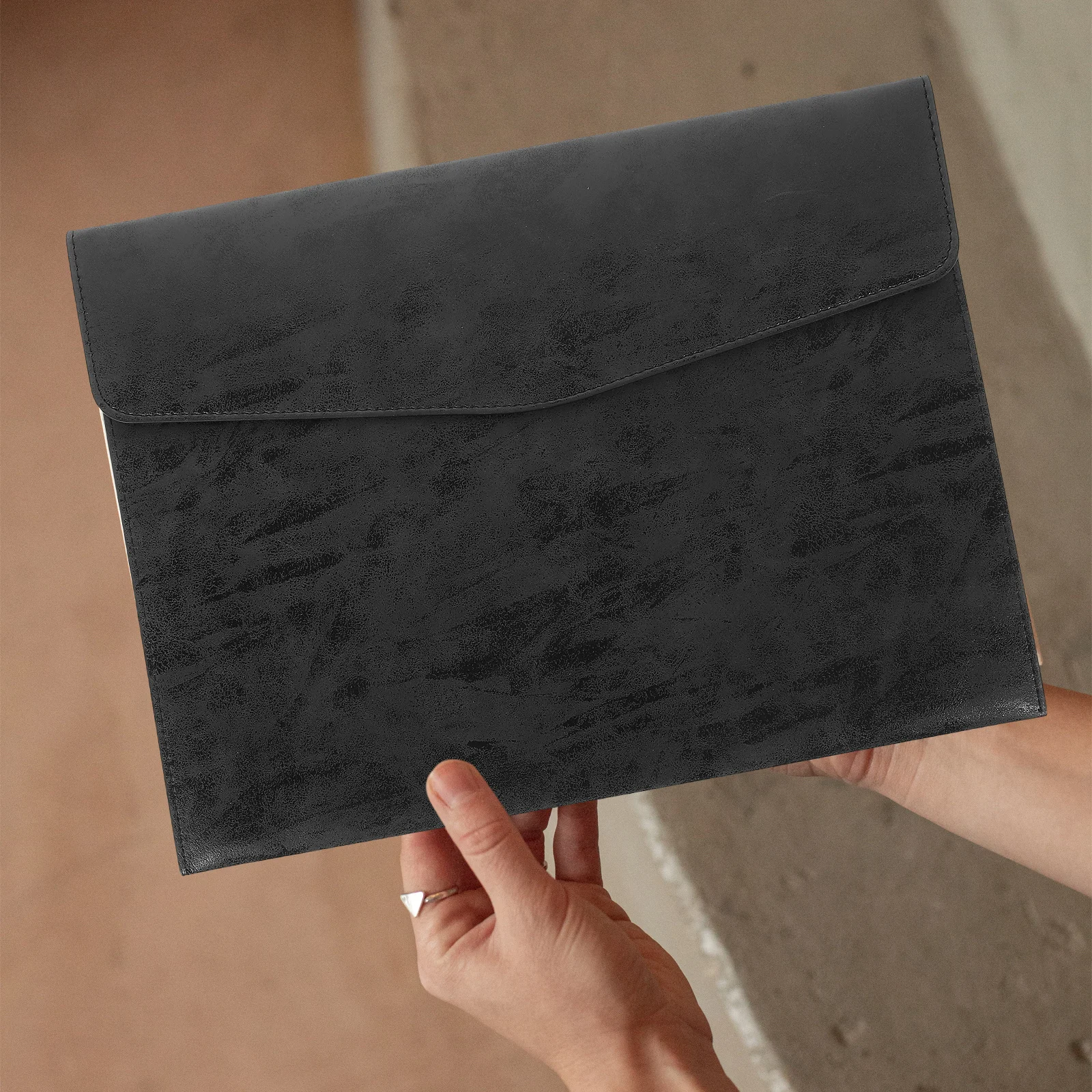 A4 Pu 폴더 문서 홀더 사무실 홈 학교를위한 대용량 파일 보관 가방 휴대용 파일 주최자 사무용품