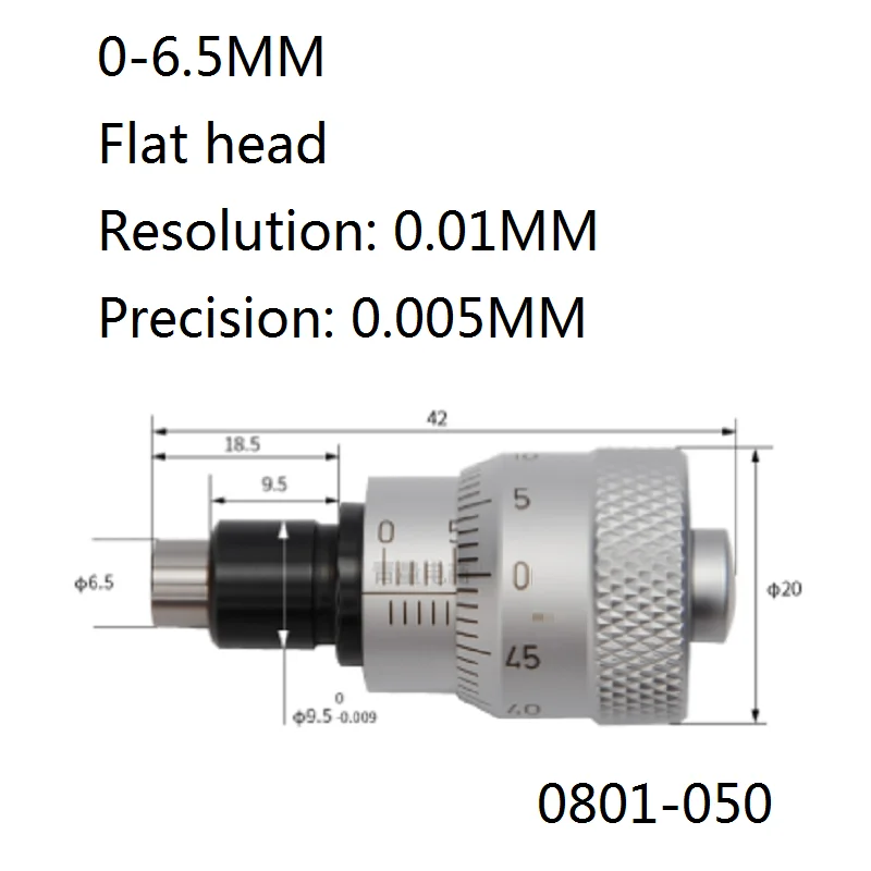 0-5mm、65mm、25mmの002mm単位で測定可能な、顕微鏡用スプリッター型マイクロメーター。工業用グレードの測定工具。
