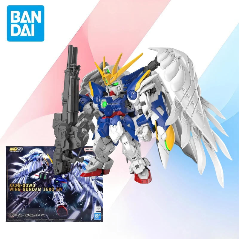 

In Stock Bandai Original box MGSD WING GUNDAM ZERO EW full action Anime PVC Figure model kit Assembly toy gift for kids