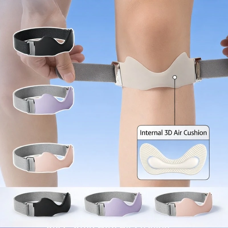 プロ仕様の調節可能な膝サポーター、エアクッション付き、スポーツ傷害予防用シリコン膝蓋骨ストラップ、通気性と滑り止め機能付き