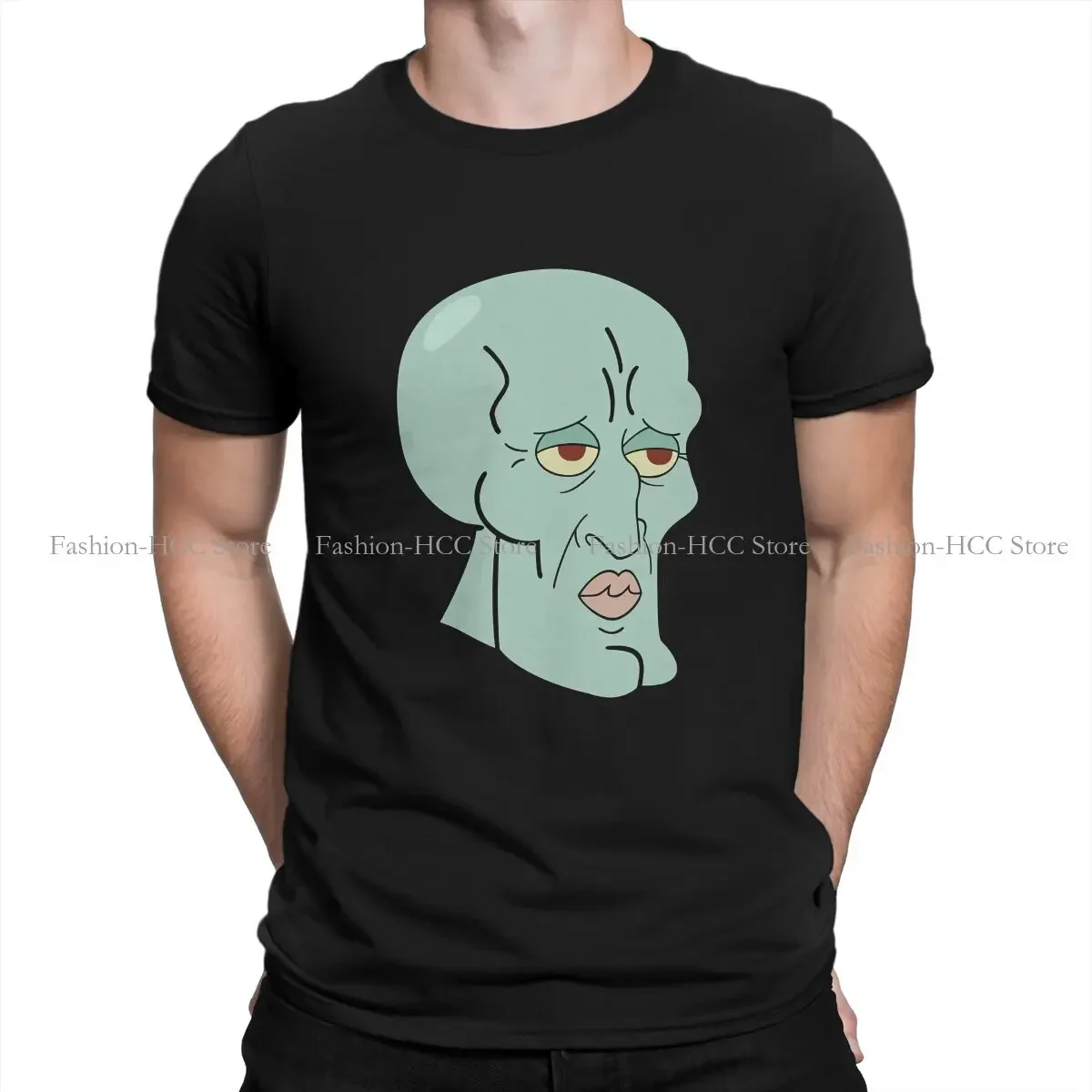 

Crash Bandicoot Game Crewneck Original TShirts Handsome Squidward Head Print Men's T Shirt Polyester Hipster Clothing