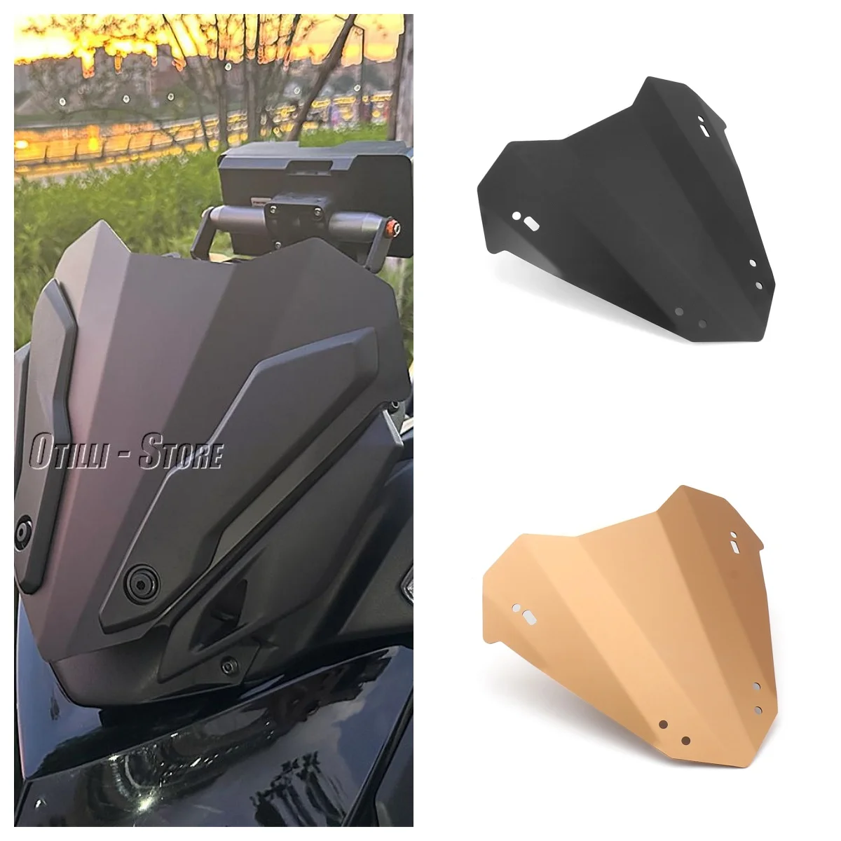 OTILLI CNC Aluminum Motorcycle Windshield For Yamaha XMAX 300 2023 Windscreen Deflector Wind Shield Cover Motorcycle Accessories