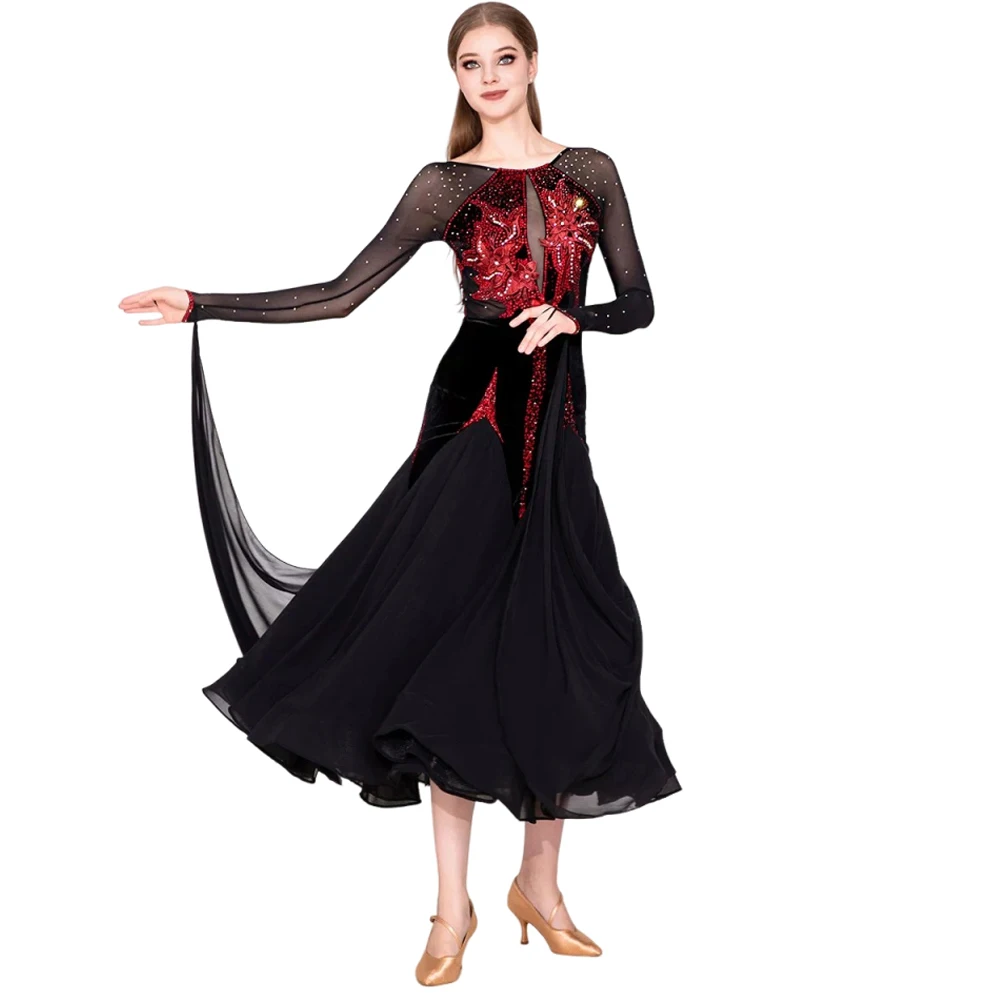 

2026 Woman Ballroom Dance Competition Dress Practice Wear Waltz Evening Prom Waltz Jazz Stage Competition Ballroom Costumes