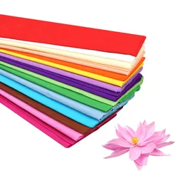 10pcs Soft Crepe Papers Colorful Tissue Papers Crepe Flowers for DIY Craft Projects, 50 X 100cm