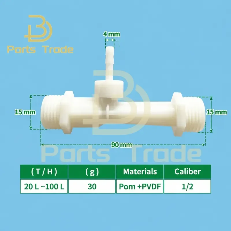 PVDF 1/2 Venturi Nozzle for Household Water Jet Water Purifier Windshield Washer Fluid Car Wash Liquid Device Mixer Nozzle