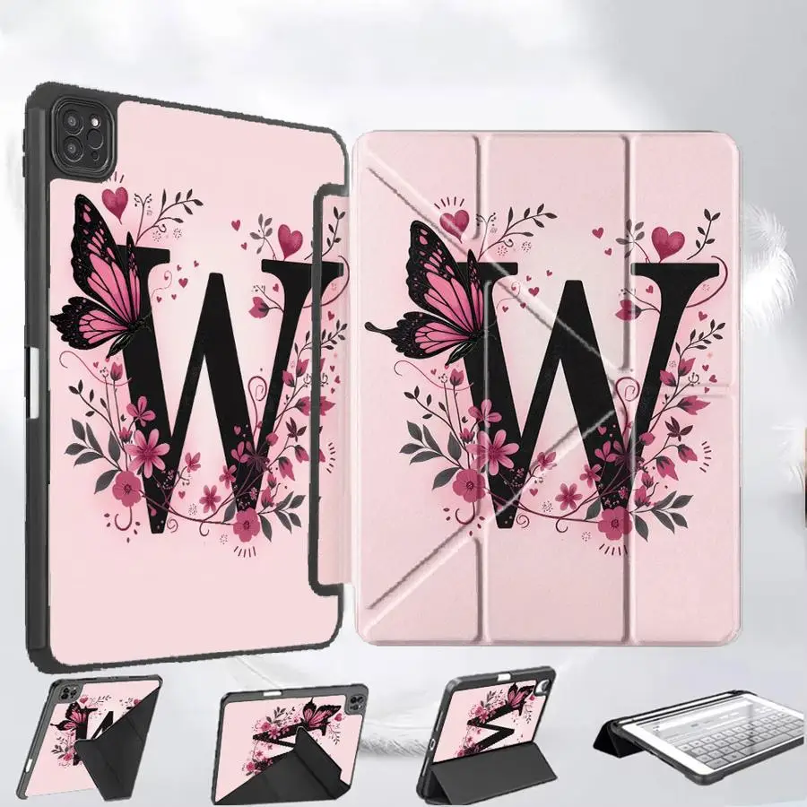 

Butterfly Letter W Flower Tablet Case For iPad Pro 2025 Mini 6 7 Air 4 5 M3 M2 M4 11inch Pro 11th 10th 9th 8th 7th 12.9inch