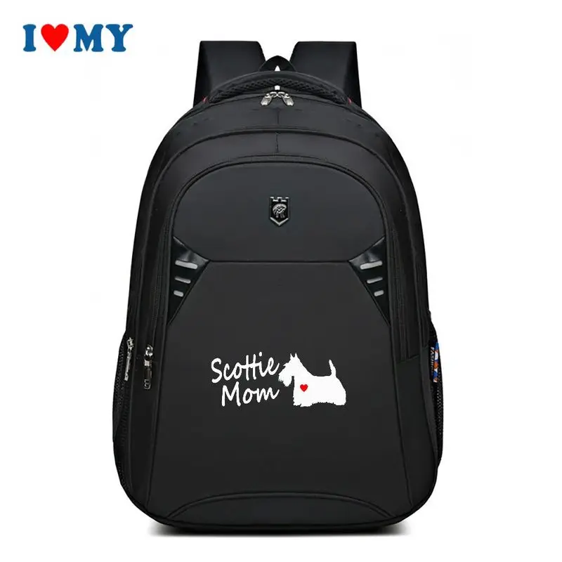 

Black Scottie Mom Graphic Backpack for Men Women, Large Capacity Shoulder Bag for College, Travel, Casual Outdoor Activity.