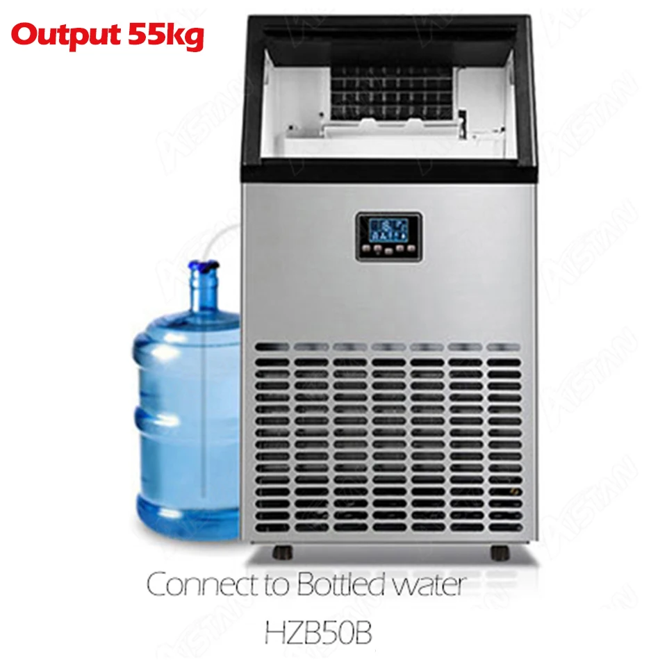 HZB50B Commercial Cube Ice Maker Machine,  Freestanding Cabinet Ice Maker  for Bar Home Office Restaurant