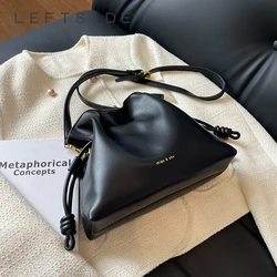 Vintage Small Crossbody for Women 2023 Winter Trend Designer Leather Handbags and Purses Small Simple Shoulder Bucket Bag