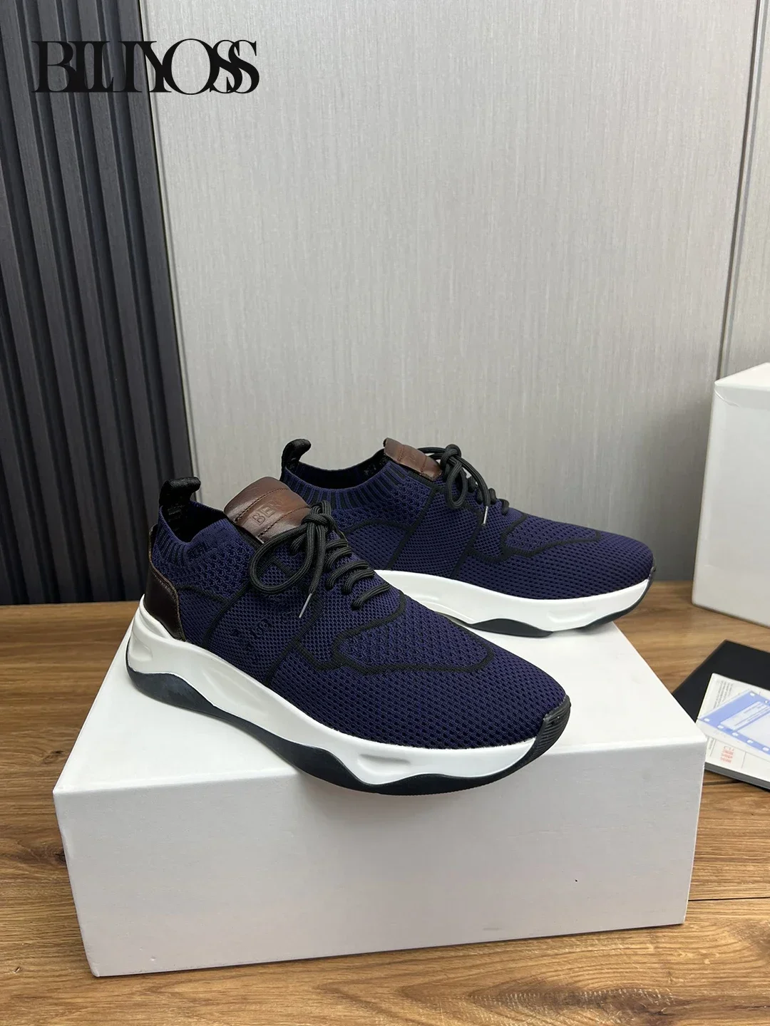 BLLIYOSS 1895 Shoes for Men 2025 new Cowhide splicing high weaving high-density flying weaving high quality Soft cowhide lining