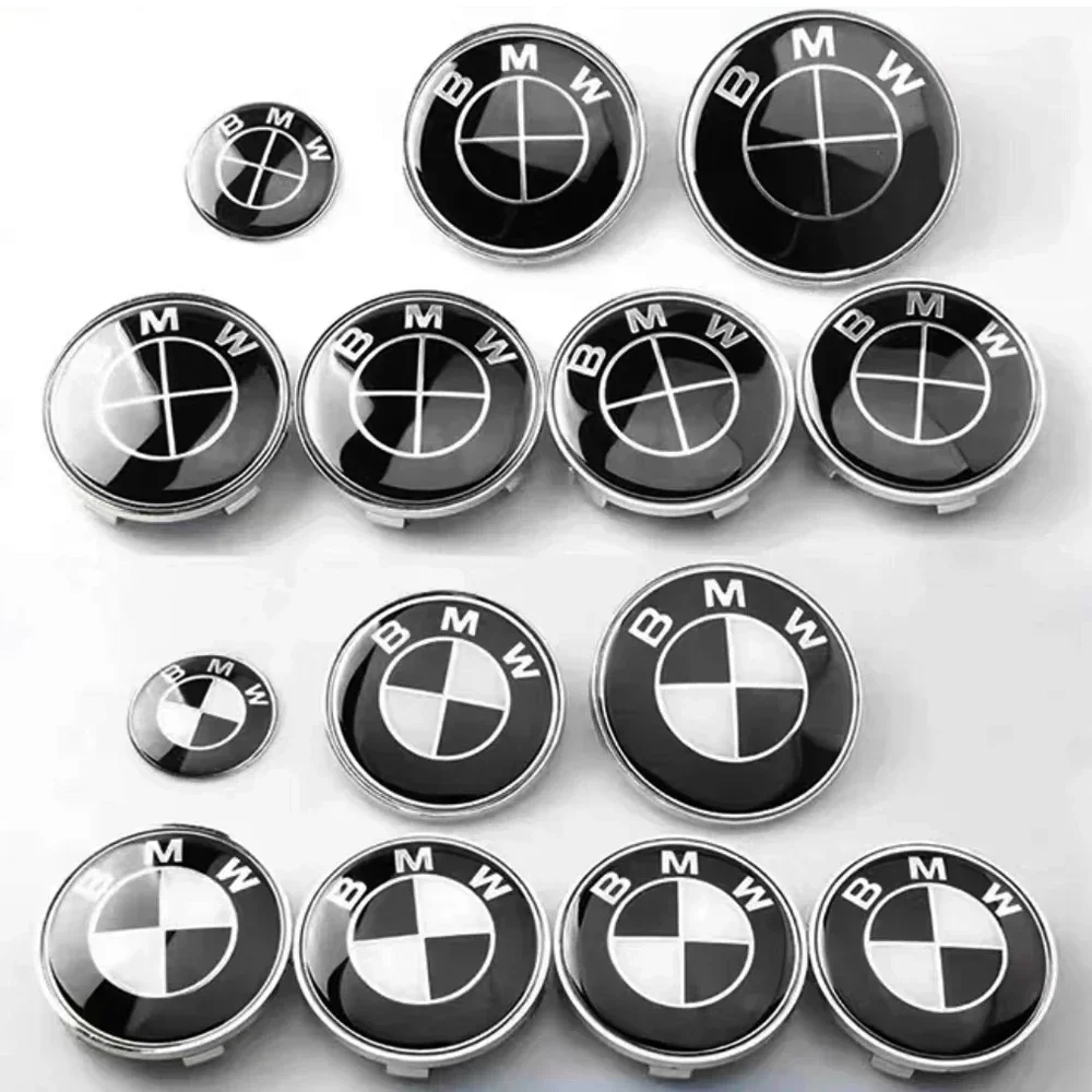 

7Pcs front and rear car logos hub center cover steering wheel sticker for bmw E31 G14 G15 G16 E84 F48 F49 F26 G02 E53 E70 F15