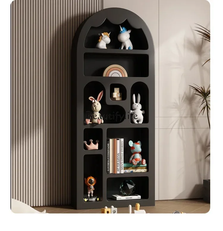 

white arched storage display cream style display decorative floor bookcase furniture all items Simple modern living room