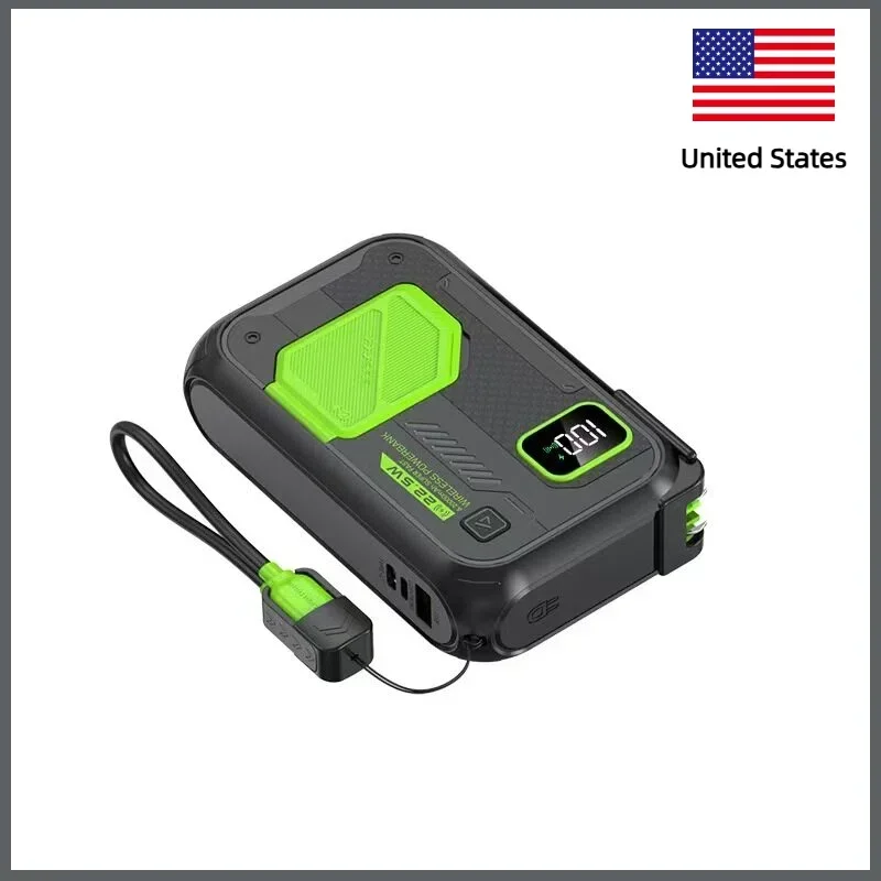 

Магнитный внешний аккумулятор On-the-Go на 20000 мАч | Выдвижной кабель со складной вилкой, универсальный для быстрой зарядки для планшетов iPhone Android