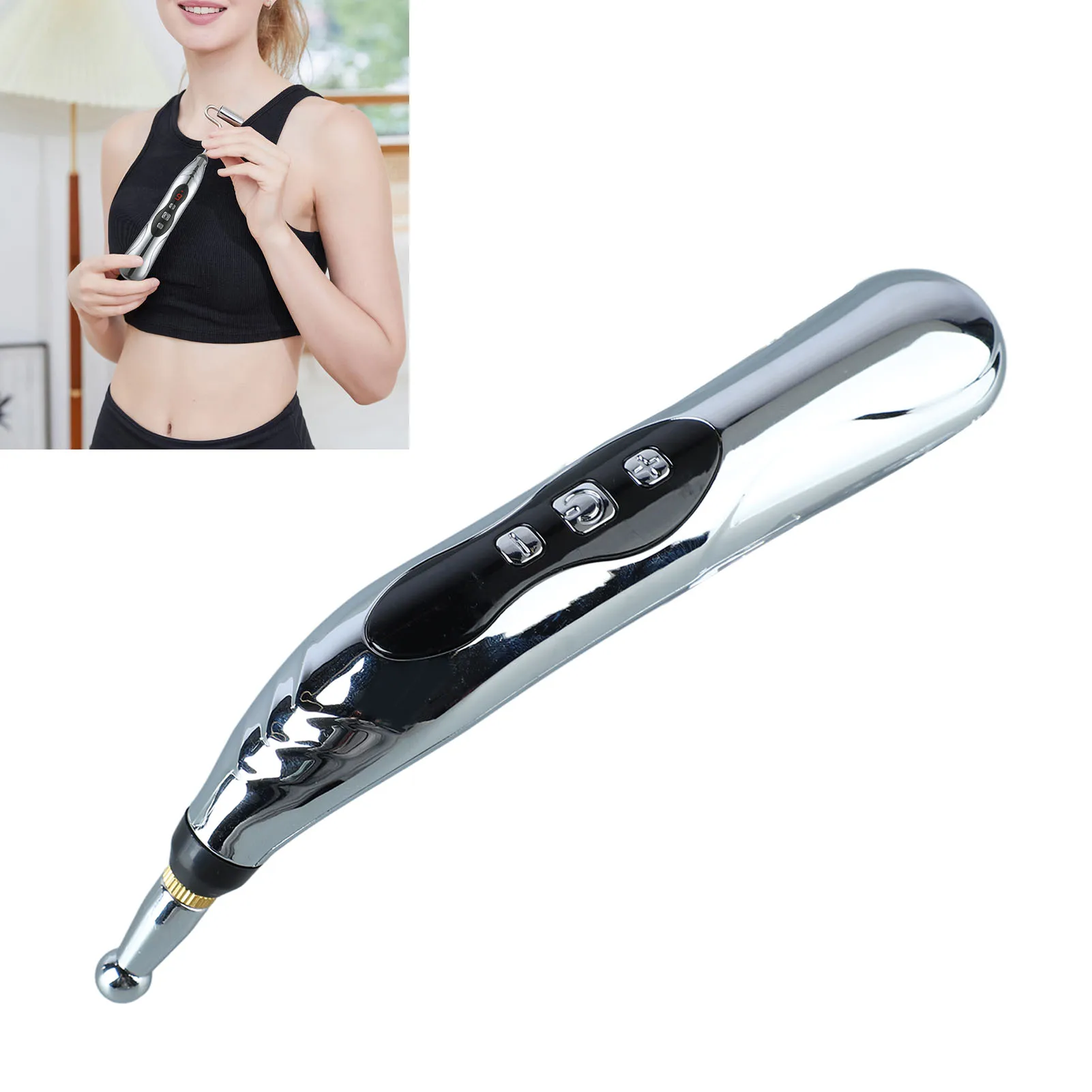 Electronic Meridian Massage Pen - Rechargeable - Electronic Energy Massage Pen - A pain-relieving and body-relaxing massage tool