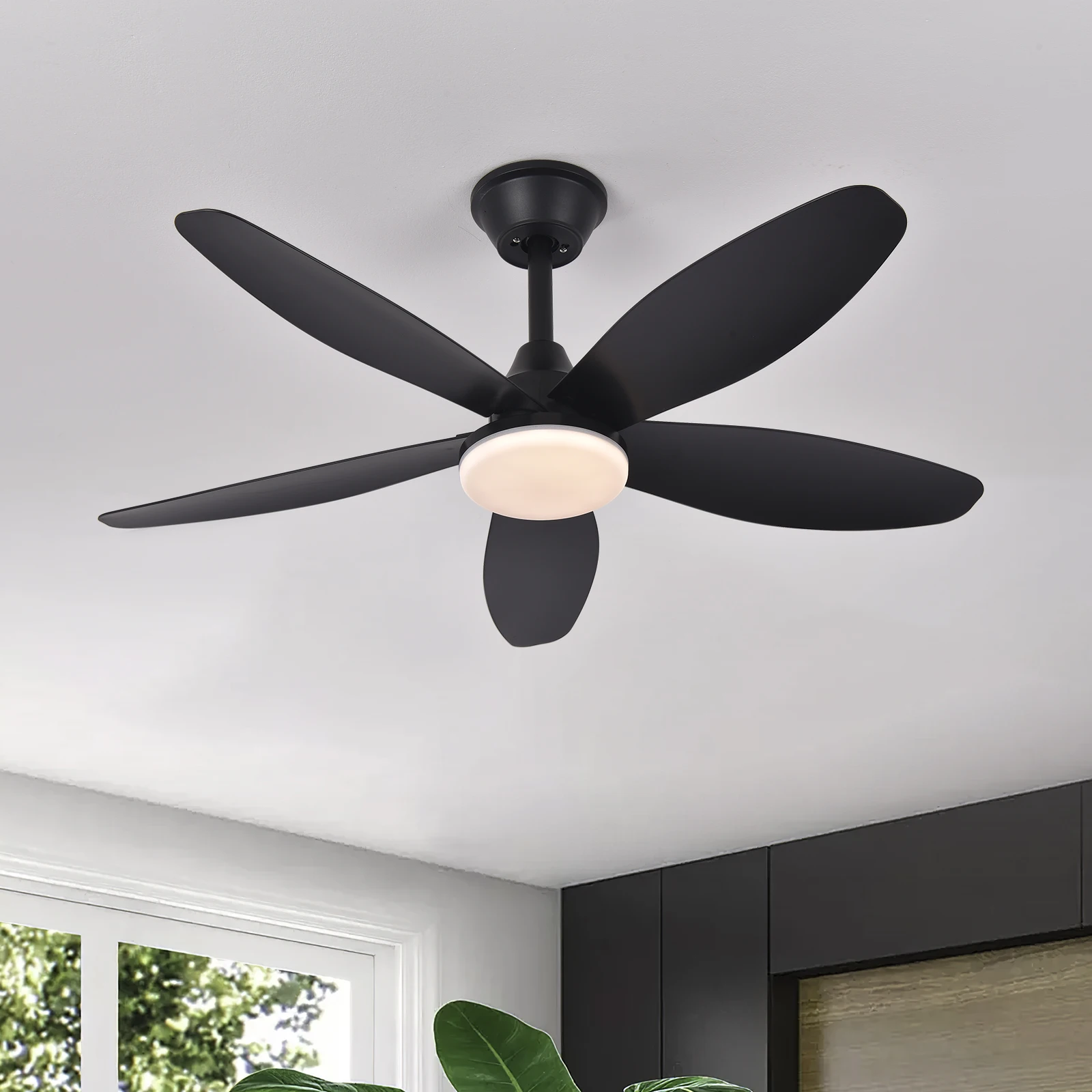 Ceiling Fans With Lights Led 3 Color 6 Speeds DC Motor Fans Remote Control Low Floor Decorative Fans With Lighting