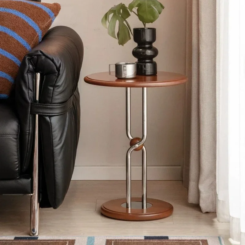 Solid Wood Edge Few Living Room Round Few Balcony Creative Small Round Table Household Corner Mini Side Tables Home Furniture