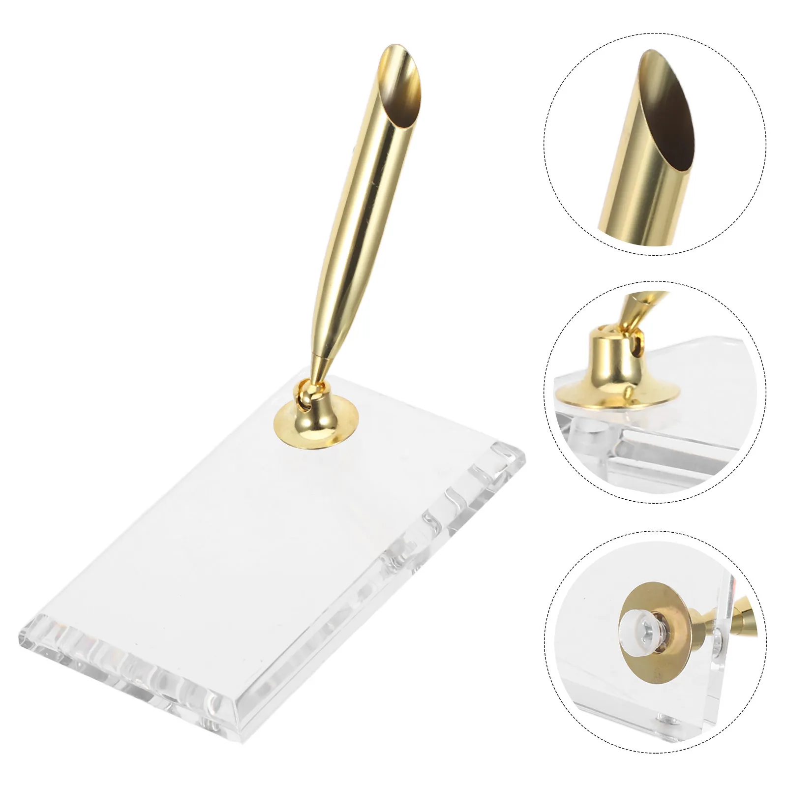 

Compact Acrylic Pen Holder - Single Hole Desk Stand for Fountain Pens, Contemporary Desk Organizer, Office Stationery Holder