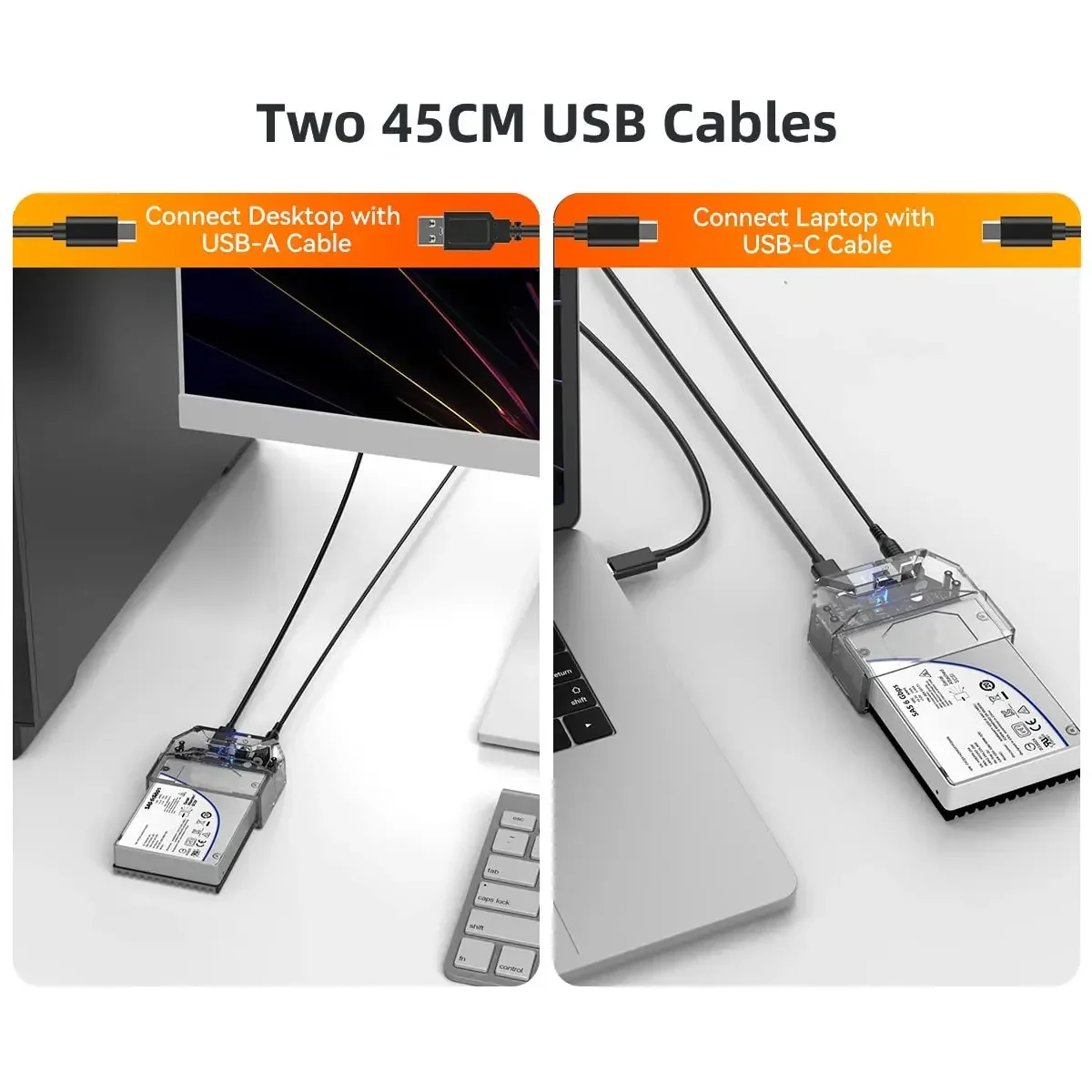 Imagem -04 - Mawio-hard Drive Box Usb-c para Mini Sas Hdd Case Adaptador de Docking 2.5 Interface Sas Computador Desktop Solid State Ssd