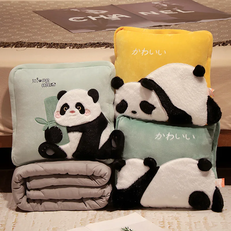 

Cute Panda Plush Pillow Set of 2,Soft Plush Hugging Pillows for Sofa Bed,Kawaii Animal Decor for Kids Room,Unique Nursery Decor