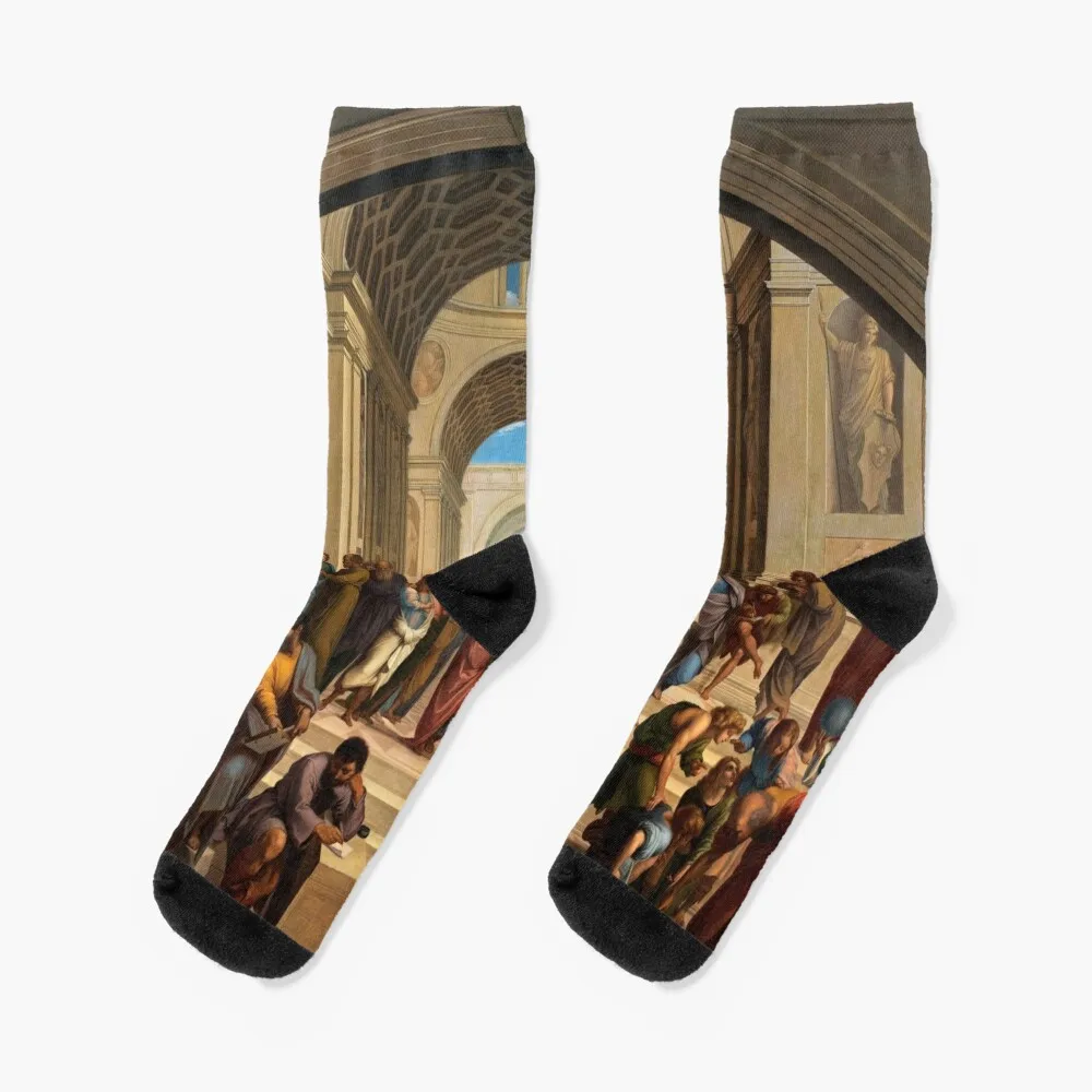 School of Athens by Giuseppe Bezzuoli after Raphael Socks kawaii set gifts essential Ladies Socks Men's