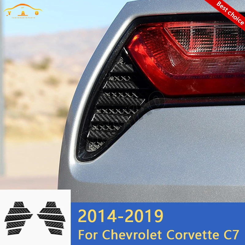 

Carbon Fiber For Chevrolet Corvette C7 2014-2019 Rear Tail Light Grille Panel Cover Trim Sticker Accessories