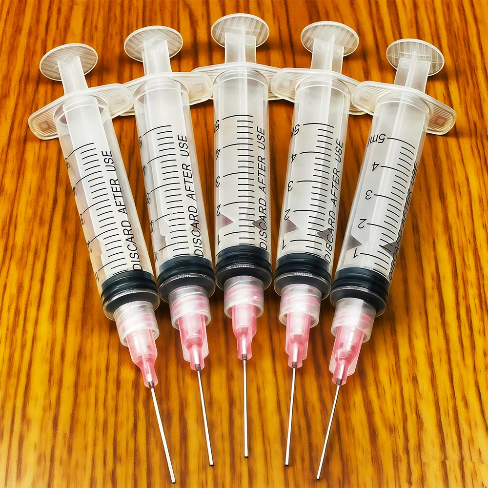 Seringue de remplissage d'encre premium 5 ml/cc avec embout d'aiguille à pointe arrondie pour stylo-plume