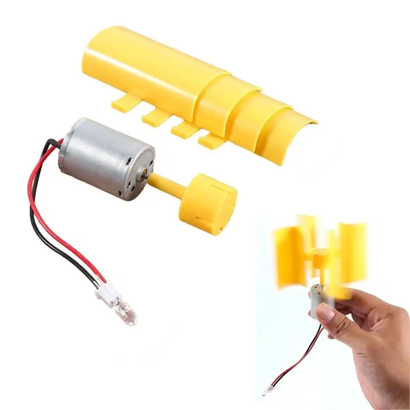 Mini Wind Turbine Generator DIY Kit With Detachable Blades Small Motor F5 LED For Student Science Experiment DIY Teaching Model
