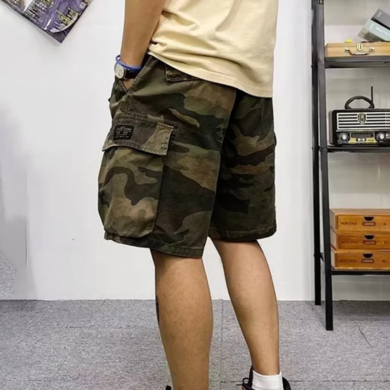 ChimBrand-CamSolomon Cargo Shorts pour hommes, ceinture américaine, multi-rabat, poche, pantalon mi-long, décontracté, été