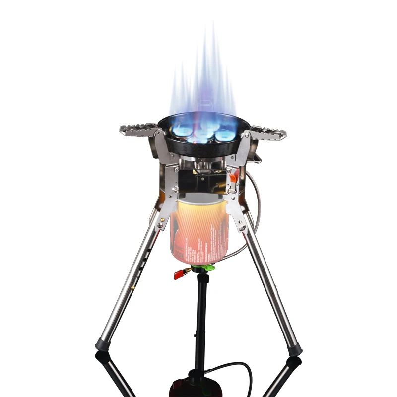 

For BRS69 Foldable Outdoor Gas Stove 4360W Adjustable Height Gas Burner Camping Picnic Windproof Cooking Accessories