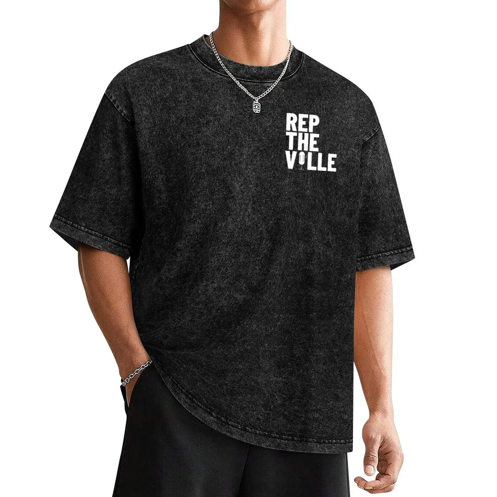 

Rep The Ville White T-Shirt boys whites oversized graphic tee new edition anime clothes t shirts men