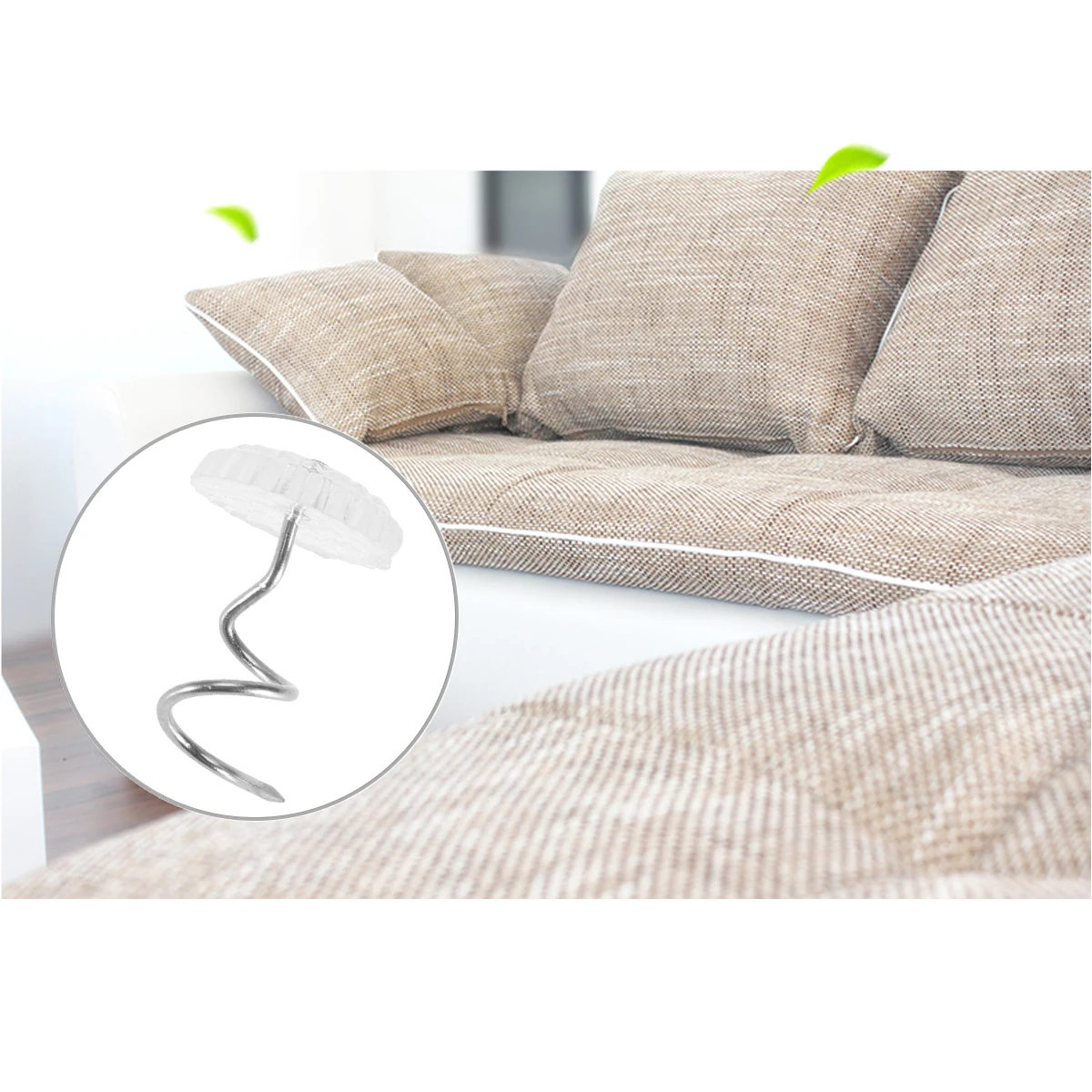 

100pcs Anti-Slip Fixed Nails Clear Head Rust-Proof For Upholstery Slipcovers Bedskirts Twisted Pins Home Decoration Secure Fit