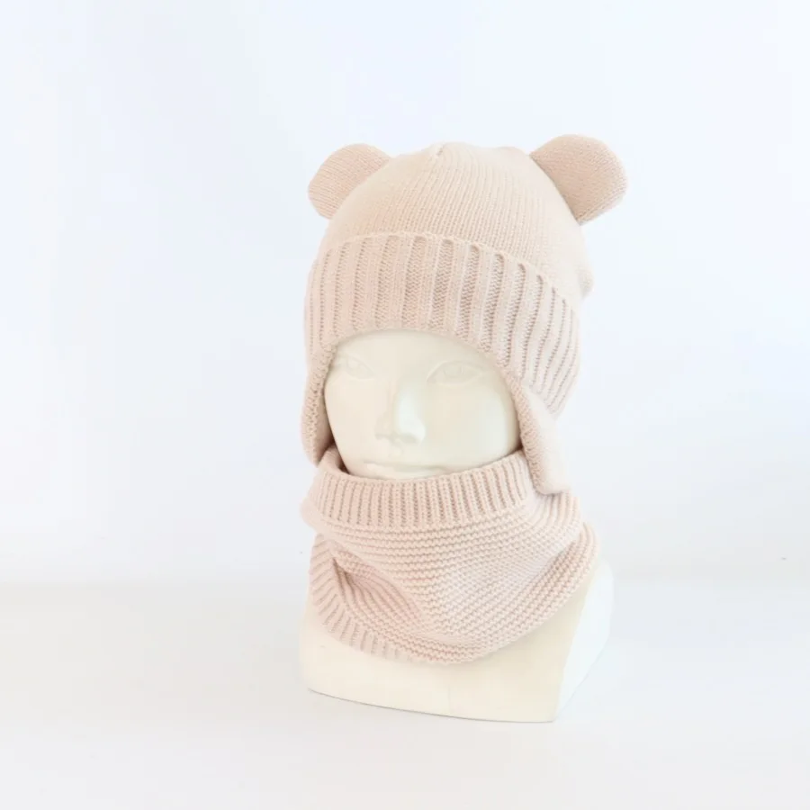 Set Topi Syal Anak Laki-laki Perempuan Bayi Musim Dingin Beanie Rajut Topi Musim Gugur Aksesori Lembut Hangat Untuk Anak-anak Cuaca Dingin Luar Ruangan