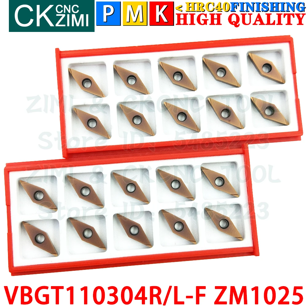 VBGT110304R-F VBGT110304L-F ZM1025 Carbide Inserts Finishing External Turning Inserts Tool VBGT CNC Grooving Metal Cutting Tools