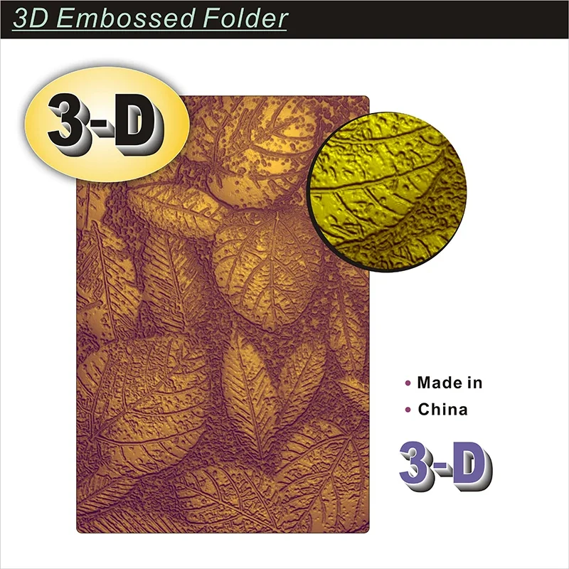 3d Embossed Folder With Leaf Pattern For Handmade Brick Wall Cobblestone Leaf And Letter Background Greeting Card Scrapbook 2022